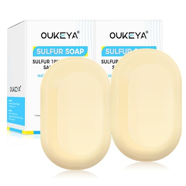 Sulfur Soap Treatment For Face, Sulfur Soap For Acne Pharmaceutical Grade Dermatologists With Sulfur 10%, 2% Salicylic Acid, Goat Milk, Tea Tree, Hyaluronic Acid, Aloe, Sulphur Soap Bar, 2 Pack