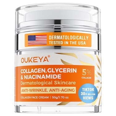Collagen, Retinol &amp; Hyaluronic Acid Cream - Anti-Aging Face Moisturizer for Face, Neck &amp; D&eacute;collet&eacute;, Daily Moisturizer Face Cream - 1.7 fl.oz with 5% Hyaluronic Acid Niacinamide