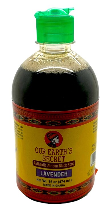 Our Earth's Secrets - Liquid African Black Soap 16 Oz - Lavender
