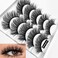 outopen 3D Mink Lashes Natural Wispy False Eyelashes 15mm Fluffy Long Eye Lashes Eye Makeup Tools 5 Pairs Pack(Q1   13-15MM)
