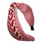 Boho Knotted Red Headband with Handmade Lace Embroidery Leaves Metal Headband for Girls Womens