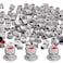 OZER Tattoo Ink Cups with Stable Base and 200pcs Tattoo Ink Cup Skull Disposable Silicone Tattoo Pigment Cup Gray