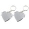 PACKOVE Mini Heart Shaped Silver Metal Foldable Pocket Mirror Keychain, 1.9"L x 1.8"W, 2 Pack