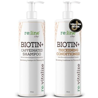 Biotin DHT Blocker Shampoo and Conditioner - Hair Growth Formula for Men and Women with Caffeine for Volume and Thickening Fine Hair