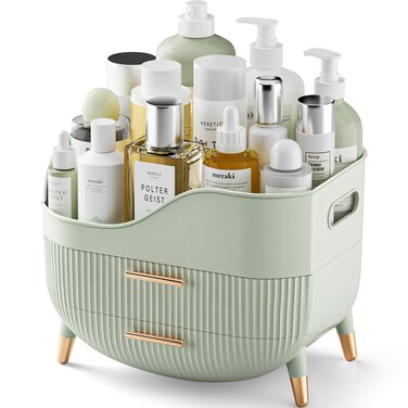 Makeup Organizer with Drawers,Skincare Organizer for Vanity,Storage Box with Handle,Large Cosmetic Display case for Dresser, Bathroom Countertop