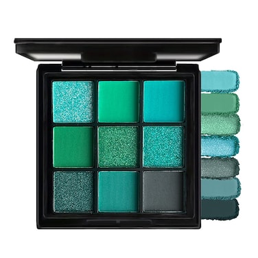 9 Colors St Patricks Day Accessories Glitter Matte Green Eyeshadow Palette,St Patrick's Day Highly Pigmented Shimmer Bright Dark Green Eye Shadow,Carnival Rave Waterproof Green Makeup