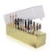 PANA Rectangle Nail Drill Bit Holder Display Organizer Case - Dustproof Carbide Bit Storage Container Box For Manicure Tools Nail Salon - 30 Holes Gold (Drill Bits Not Included)