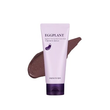 Papa Recipe Eggplant Mud Cream Mask, Hydrating Wash Off Pack, Pore Cleansing Exfoliator, Korean Skin Care for Men and Women,100ml fl oz