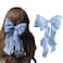 papasgix Hair Bow Clips: Solid Color Silk Ribbon Bows for Women and Girls (1, Blue)