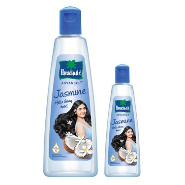 Parachute Advansed Jasmine Hair Oil with Vitamin-E   For Scalp Nourishment  Stronger, Softer, Silkier Hair  Non-Sticky   All Hair Types  Pack of 2   13.5 + 3 fl oz