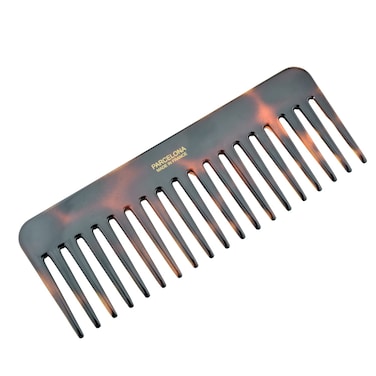 Parcelona French Wide Detangle Large 6 1/4" Celluloid No Static Salon Rounded Teeth Professional Volume Rake Hair Combs for Women and Girls, Made in France (Tortoise Shell Brown)