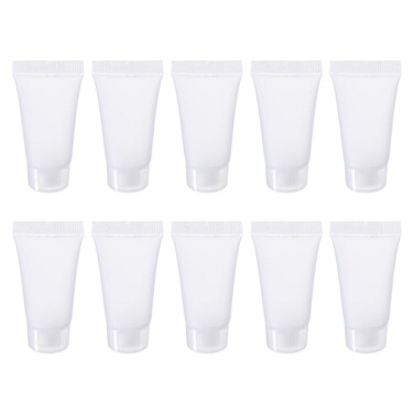 PATIKIL 5ml Squeeze Tube, 50 Pack Empty Cosmetic Tubes Plastic with Flip Lid for Travel Household, Translucent Frosted