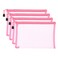 PATIKIL Mesh Zipper Bags, 4 Pack Nylon A5 Size Pen Pencil Travel Cases Toiletry Cosmetic Makeup Pouches Zipper Files Purse Organizer for Office, Pink