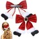 2 Pcs Christmas Hair Clips, Glitter Christmas Hair Bows Cute Bows Barrettes Red Bows Hairpins Christmas Hair Accessories for Girls Women Costume Accessory Xmas Party Gifts