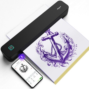 P92 Tattoo Stencil Printer,Thermal Tattoo Printer with Tattoo Stencil Paper Compatible with Phone,Pad &amp; PC