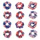 12pcs Patriotic Elastic Hair Band, Girls Women Red White and Blue Scrunchies Accessories Patriotic Ponytail Bands American Flag Hair Ties USA Independence Day 4th of July for Present Decorations