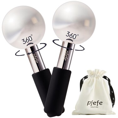 360 Rotating Ice Globes for Face &amp; Eyes, Unbreakable Stainless Steel Cryo Sticks for Beauty Routines, Facials Cold Roller Colling Globes for Puffiness, Wrinkles, Dark Circles, Headaches