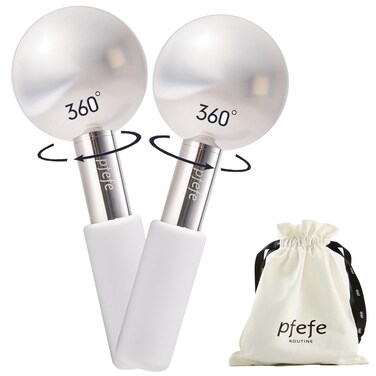 360 Rotating Ice Globes for Face &amp; Eyes, Unbreakable Stainless Steel Cryo Sticks for Beauty Routines, Facials Cold Roller Colling Globes for Puffiness, Wrinkles, Dark Circles, Headaches