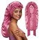 Long Satin Bonnet with Tie Band, Reversible Silk Hair Bonnet for Sleeping Women with Curly or Braided Hair