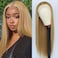 Honey Blonde Lace Front Wigs Mixed Blonde Color Wig with Natural Hairline Long Straight Hair Ash Blonde Wigs Heat Resistant Fiber Hair Glueless Synthetic Lace Front Wigs for Women(22 Inch)
