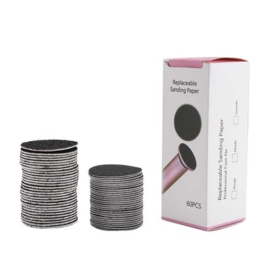 Extra Coarse 80 Grit for Electric Foot File Callus Remover Machine , 60Pcs Replacement Sandpaper Pad Disks Discs , Random Orbital Sanders