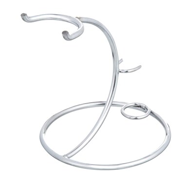 Shaving Brush and Safety Razor Stand for Bathroom, Aluminum Finish