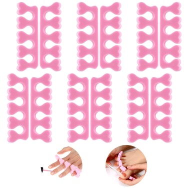 12 Pcs Sponge Toe Separators for Pedicure, Soft Foam Toe Separators Comfortable Toe Separators for Women Flexible Toe Spacers for Pedicures Toe Dividers for Women Nail Art Pedicure Manicure