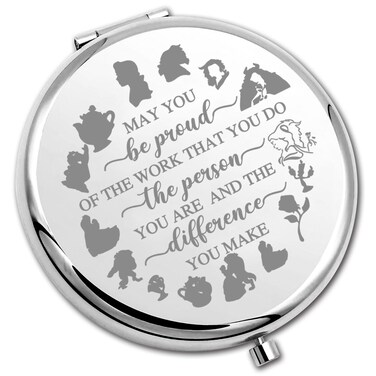PLITI Beauty Beast Gift Belle Fan Gift May You Be Proud of The Work That You Do Princess Belle Compact Mirror (Be Proud Beauty CM)