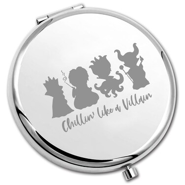 PLITI Villain Compact Mirror Evil Queen Gift Villains Club Gift Chillin' Like A Villain Pocket Mirror for Villain Fan (Chillin' Villain CM)