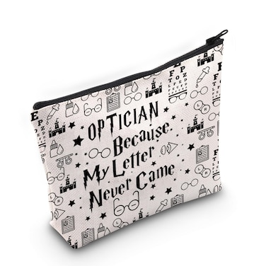PLITI Optometrist Gift Optician Gift Ophthalmologist Gift Optician Because My Letter Never Came Makeup Bag For Eye Doctor (optician letter bag)
