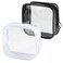 PLULON TSA Approved Toiletry Bag, 2 Pack Small Makeup Bag for Purse Clear Mini Cosmetic Zipper Pouch Waterproof Travel Bag for Women Men Purse Essentials - Black, White