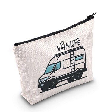 POFULL Van life Cosmetic Bag Traveller gift Nature Lover Camper Lovers Gift Van Enthusiast Gift (Van life bag)