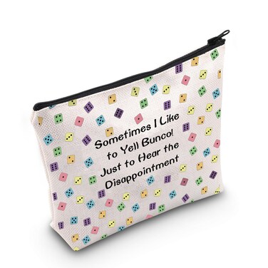 POFULL Bunco Dice Game - Fun Friends Night Gift - Queen Cosmetic Bag (Yell Bunco Bag)