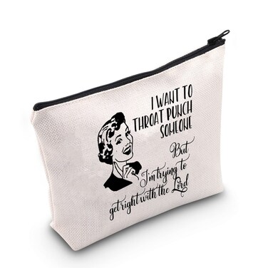 POFULL Housewife Gift Sarcastic Vintage Housewife Cosmetic Bag