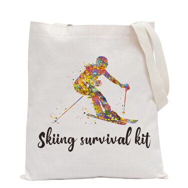 POFULL Skiing Bag Skiing Team Gifts Skiing Survival Kit For Ski Lover Skiing Gift For Enthusiasts Cosmetic Bag