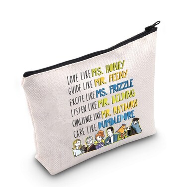 POFULL Cosmetic Bag Ms. Frizzle Gift Love Like Ms Honey Guide Like Mr Feeny Zipper Pouch Bag (LOVE LIKE MS. HONEY bag)