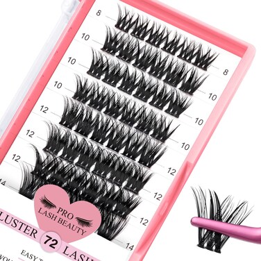Lash Clusters 180 Pcs DIY Individual Fluffy Eyelash Extension and Mirror 2 in 1 Easy to Apply at home Lashes (Attraction,D-10-16mix)