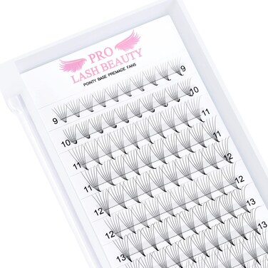 Premade Fans Eyelash Extensions 6D-C-0.07-11 Premade Volume Lash Extensions Pointed Base Fans 0.07 Premade Volume Fans C D Curl(6D-C-0.07,11mm)