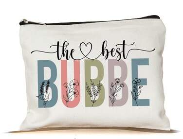PTDShops The Best Bubbe Makeup Bag - Mothers Day Makeup Bag - Cute Bubbe Cosmetic Bag - Gift Birthday Bubbe Makeup Bag - Best Bubbe Cosmetic Bag - Gift Bubbe Zipper Makeup Bags Travel
