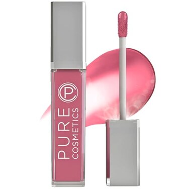 Pure Cosmetics Pure Illumination Lip Gloss - LED-lit Applicator w/Side Mirror - Non-Sticky, Moisturizing &amp; Hydrating Lip Glosses - Soothes &amp; Heals Dried Chapped Lips (Girl Crush)
