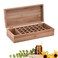 Pure Vie Essential Oil Bamboo Storage Box Travel Display Presentation, Holds 26 Bottles for 5, 10, 15ml - Aromatherapy Organizer Nail Polish Fragrance Container - Keep Your Oils Safe &amp; Space Saver