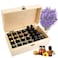 Pure Vie Essential Oil Wooden Storage Box Travel Display Presentation, Holds 36 Bottles for 5, 10, 15ml - Aromatherapy Organizer Nail Polish Fragrance Container - Keep Your Oils Safe &amp; Space Saver