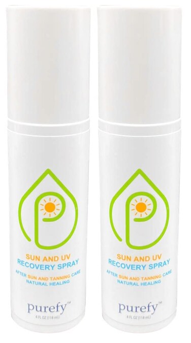 Sun and UV Recovery Spray (4oz, 2pk) Natural Healing. Daily Post Sun/UV Exposure Care. Purefypro Cleansing Technology. Safe for Kids and Everyone. Use Anywhere on the Body. Dermatologist Recommended.