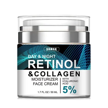 Retinol Cream for Face SUMAX &ndash; Anti-Aging Moisturizer with Collagen for Deep Wrinkles, Ideal for Women &amp; Men - Day &amp; Night Anti-Aging Skin Care with Hyaluronic Acid 5% 1.85 Fl Oz