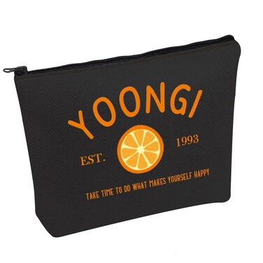 PWHAOO K-Pop Fan Cosmetic Bag What Makes Yourself Happy Cosmetic Bag Korean Idol Gift (MAKES YOURSELF HAPPY B)