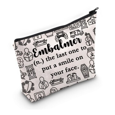 PWHAOO Mortician Gift Embalmer Definition Makeup Bag Funeral Director Cosmetic Bag Mortuary Science Student Gift (Embalmer Definition M)