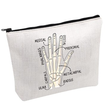 PWHAOO OT Gifts Occupational Therapy Makeup Cosmetic Bag Hand Anatomy Gift Hand Therapist Gift (DISTAL PROXIMAL MEDIAL B)