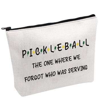 PWHAOO Pickleball Cosmetic Bag Pickleball The One Where We Forgot Who Was Serving Cosmetic Bag Pickleball Lover Gift (PICKLEBALL THE ONE B)