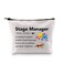 PXTIDY Stage Manager Definition Cosmetic Bag Funny Stage Crew Backstage Zipper Pouch Drama Mask Gift Stage Manager Gift (beige)