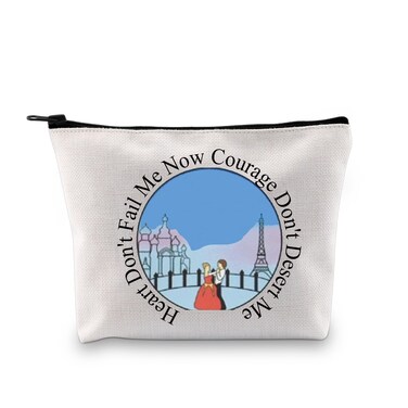 PXTIDY Anastasia Musical Merch Anastasia Quote Gift Heart Don't Fail Me Now Courage Don't Desert Me Makeup Bag Broadway Gift